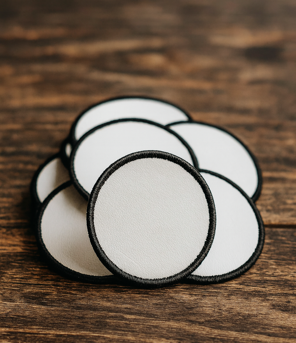 Embroidered Letherette Leatherette Patches – Embroidered Edge + Adhesive Backing – Disturbed ...